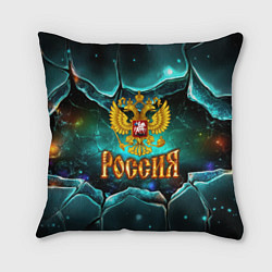Подушка квадратная Россия - объемные плиты, цвет: 3D-принт