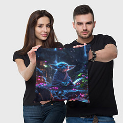 Подушка квадратная Йода наслаждается видом, цвет: 3D-принт — фото 2