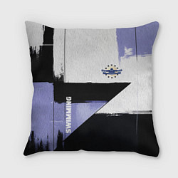 Подушка квадратная Плавание спортивное, цвет: 3D-принт