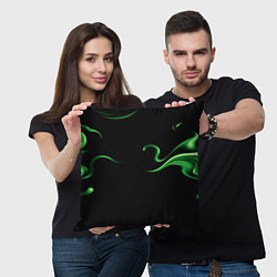 Подушка квадратная The color is light green abstraction, цвет: 3D-принт — фото 2