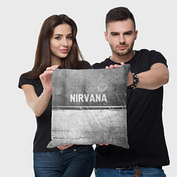 Подушка квадратная Nirvana - grey gradient посередине, цвет: 3D-принт — фото 2