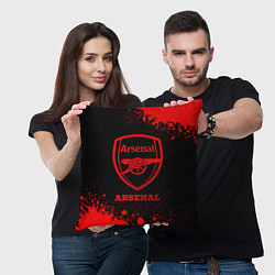 Подушка квадратная Arsenal - red gradient, цвет: 3D-принт — фото 2