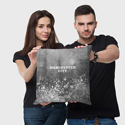 Подушка квадратная Manchester City - grey gradient посередине, цвет: 3D-принт — фото 2