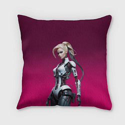 Подушка квадратная Beauty cyber Barbie - ai art fantasy