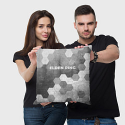 Подушка квадратная Elden Ring - grey gradient посередине, цвет: 3D-принт — фото 2