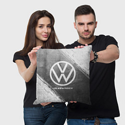 Подушка квадратная Volkswagen - grey gradient, цвет: 3D-принт — фото 2
