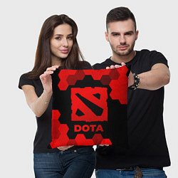 Подушка квадратная Dota - red gradient, цвет: 3D-принт — фото 2