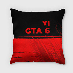 Подушка квадратная GTA 6 - red gradient посередине, цвет: 3D-принт