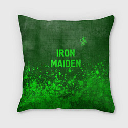 Подушка квадратная Iron Maiden - green gradient посередине, цвет: 3D-принт