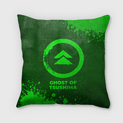 Подушка квадратная Ghost of Tsushima - green gradient
