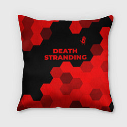Подушка квадратная Death Stranding - red gradient посередине, цвет: 3D-принт