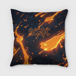 Подушка квадратная ACDC оранжевый логотип