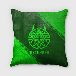 Подушка квадратная Disturbed - green gradient, цвет: 3D-принт
