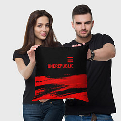 Подушка квадратная OneRepublic - red gradient посередине, цвет: 3D-принт — фото 2