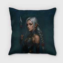 Подушка квадратная Девушка с копьем китайский стиль, цвет: 3D-принт