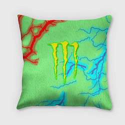 Подушка квадратная Monster energy storm electrix, цвет: 3D-принт