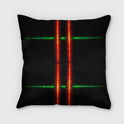 Подушка квадратная Color black green red lines, цвет: 3D-принт