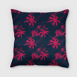 Подушка квадратная Palm pink black
