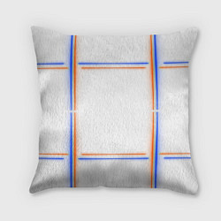 Подушка квадратная Neon white orange blue, цвет: 3D-принт