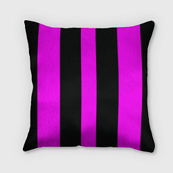 Подушка квадратная Color black pink lines, цвет: 3D-принт