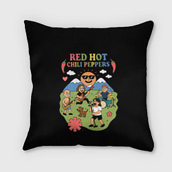 Подушка квадратная Red Hot Chili Peppers, мультяшный стиль, цвет: 3D-принт
