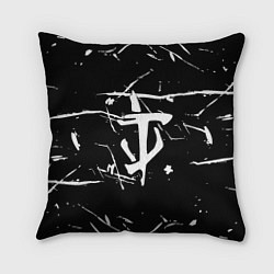 Подушка квадратная Doom logo штрихи