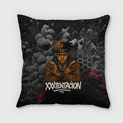Подушка квадратная XXXTentacion со скрещенными руками, цвет: 3D-принт