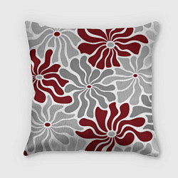 Подушка квадратная Цветы cherry and grey pattern, цвет: 3D-принт