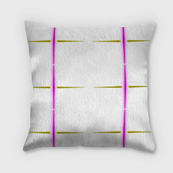 Подушка квадратная Color white pink yellow stripes, цвет: 3D-принт