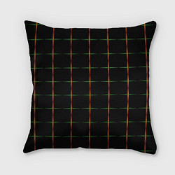 Подушка квадратная Color black orange green crosses, цвет: 3D-принт
