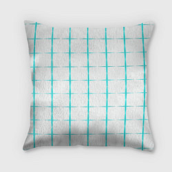 Подушка квадратная Color white light blue crosses, цвет: 3D-принт