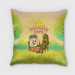 Подушка квадратная Сметана и огурец - идеальная пара