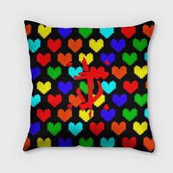 Подушка квадратная Doom love pixel pattern, цвет: 3D-принт