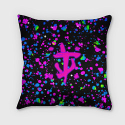 Подушка квадратная Doom цветные краски, цвет: 3D-принт