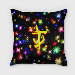 Подушка квадратная Doom новогодние искры, цвет: 3D-принт