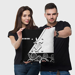 Подушка квадратная Doom стильная геометрия, цвет: 3D-принт — фото 2