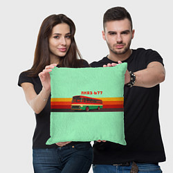 Подушка квадратная Ретро автобус ЛиАЗ 677, цвет: 3D-принт — фото 2