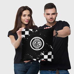 Подушка квадратная Inter клетка краски, цвет: 3D-принт — фото 2