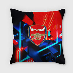 Подушка квадратная Arsenal неоновая геометрия, цвет: 3D-принт