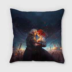 Подушка квадратная Геральт и Трисс ночью, цвет: 3D-принт