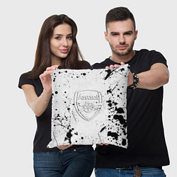 Подушка квадратная Arsenal брызги красок, цвет: 3D-принт — фото 2