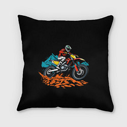 Подушка квадратная Motocross and mountains