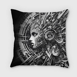 Подушка квадратная Cyber girl - ai art fantasy graffiti