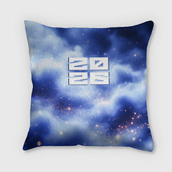 Подушка квадратная 2026 сине-голубая дымка