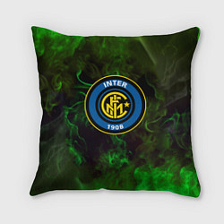 Подушка квадратная Интер кислотный огонь, цвет: 3D-принт