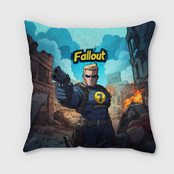 Подушка квадратная Fallout смотритель с пистолетом