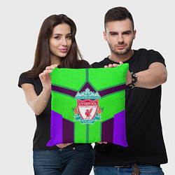 Подушка квадратная Liverpool геометрия текстура спорт, цвет: 3D-принт — фото 2