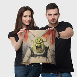 Подушка квадратная Шрек в панике, цвет: 3D-принт — фото 2