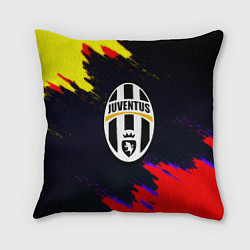 Подушка квадратная Juventus краски текстура штрихи, цвет: 3D-принт