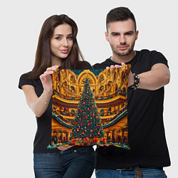 Подушка квадратная Московская новогодняя елка, цвет: 3D-принт — фото 2